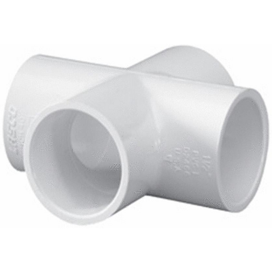 PVC Cross Fitting With Slip: 1.5"