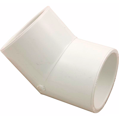 PVC Fitting With Slip: 1.5 PVC 45-Degree Elbow