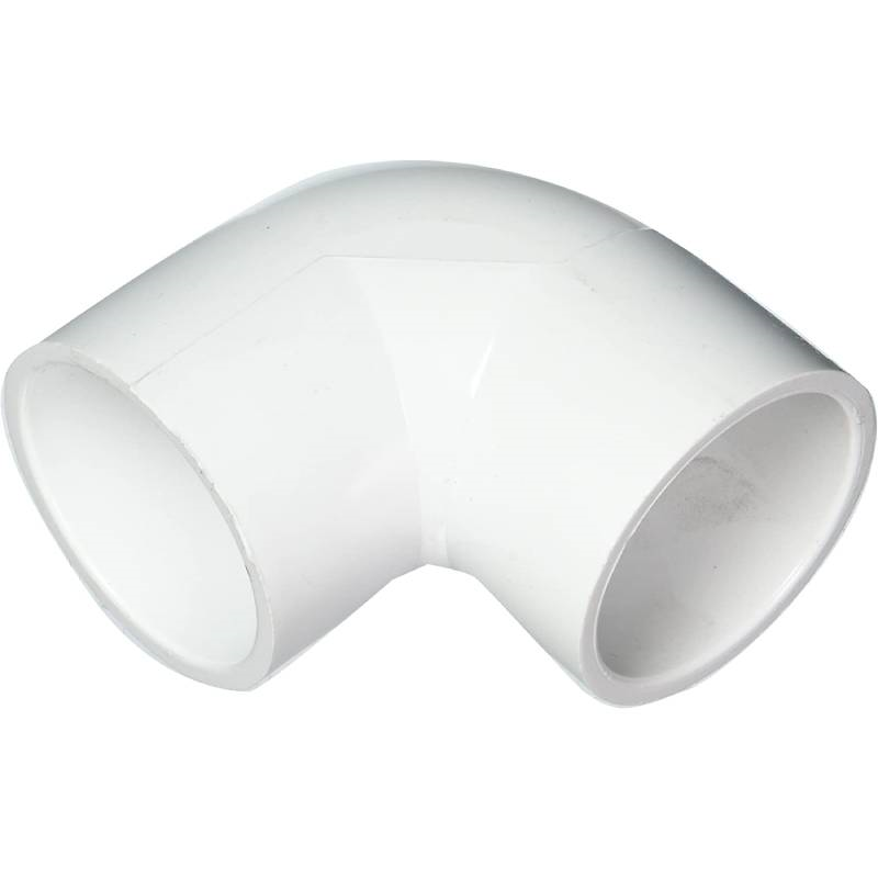 PVC Elbow Fitting With Slip: 1.5" PVC 90-Degree Elbow