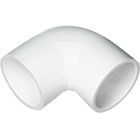 PVC Elbow Fitting With Slip: 1.5" PVC 90-Degree Elbow